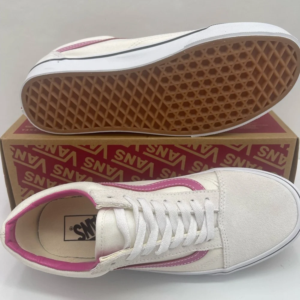 Vans WMNS Old Skool
Pop Raspberry Rose Sneakers 
VN000CR5YLZ
 Cream Pink Low-Top - Picture 3 of 16